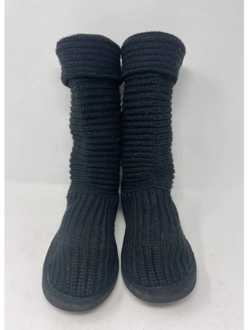 UGG Women ‘s Classic Black Cardy Knit Boots Size 10